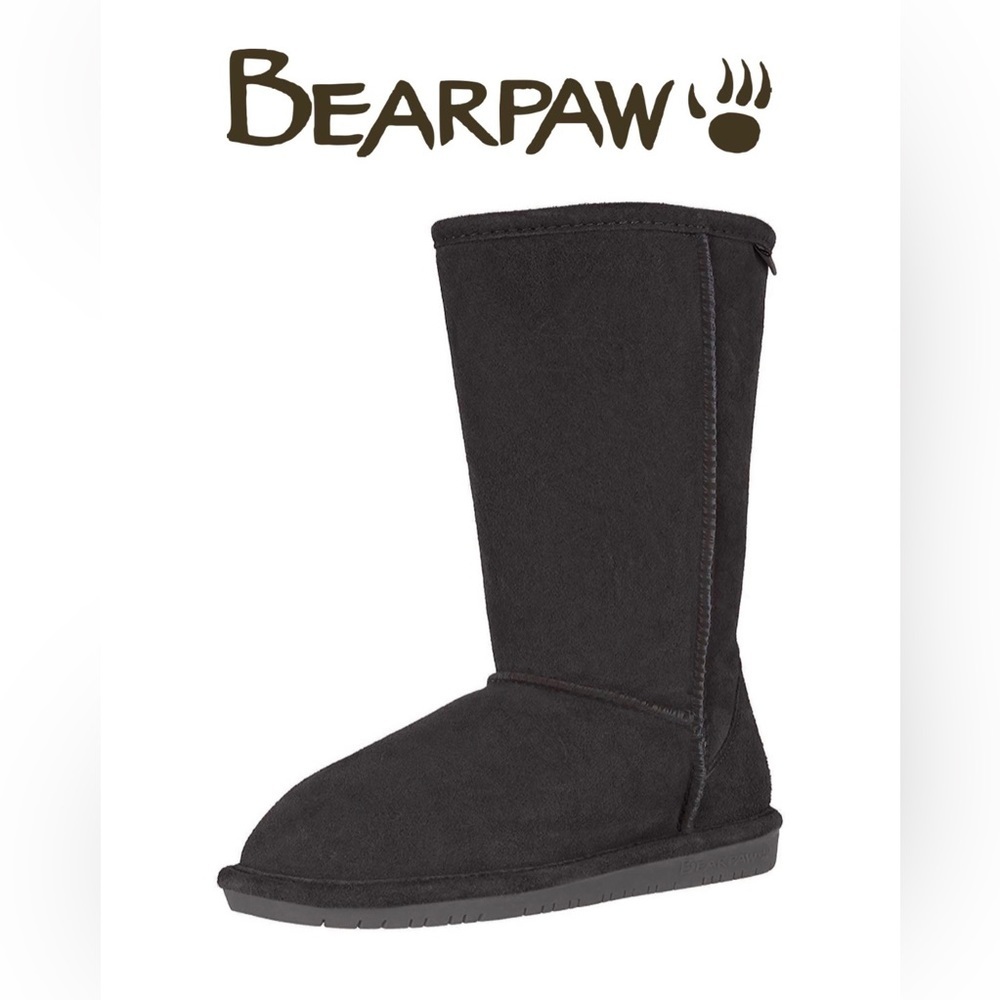 BEARPAW Emma Tall Youth Black Boot Size 5